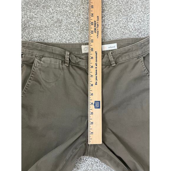 Anthropologie Relaxed Striped Chino Pants Velvet Army Green Boho Womens Size 30 - Picture 13 of 13